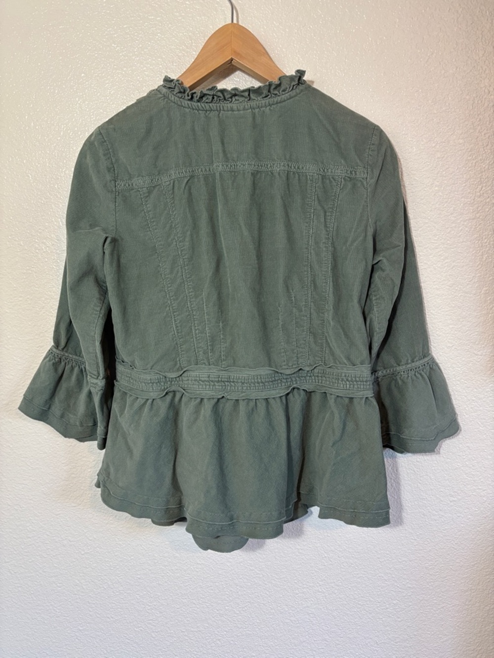 J Jill 100% sage green cotton cropped sleeve corduroy blazer size extra small - Picture 6 of 6